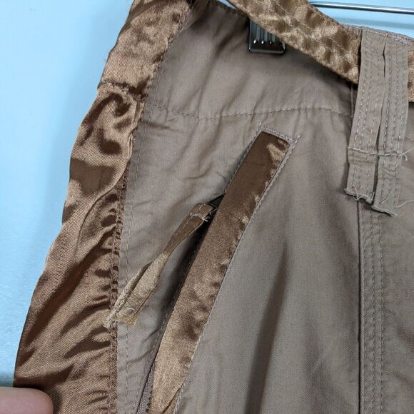 Y2K Cache Cargo Capri Pants 12 Brown Vintage Embroidered Floral Crop Utility - Picture 6 of 16